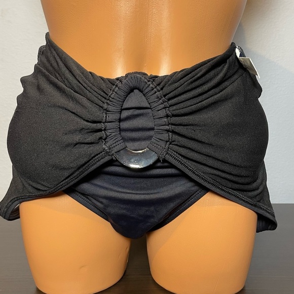 Nwt Anne Cole O-Ring Deep Plunge Black Tank Swimsuit (SW05) - Picture 3 of 11